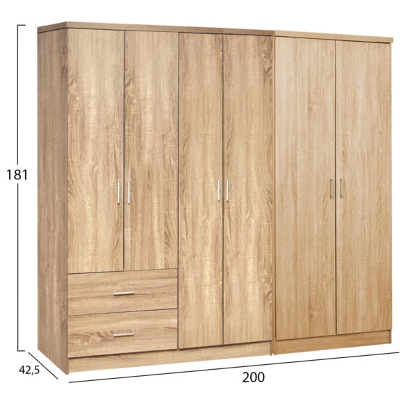 ΝΤΟΥΛΑΠΑ 6ΦΥΛΛΗ BLAKELY HM21235.02 ΜΕΛΑΜΙΝΗ ΧΡΩΜΑ SONAMA 201x43x181Υεκ