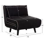ΠΟΛΥΘΡΟΝΑ ΚΡΕΒΑΤΙ BRAXTON HM8425.03 ΜΑΥΡΟ ΥΦΑΣΜΑ 78x88x78Υεκ.