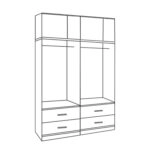 ΣΕΤ 2 ΤΜΧ ΝΤΟΥΛΑΠΑ 4ΦΥΛΛΗ ΜΕ ΠΑΤΑΡΙ ΚΑΙ 4 ΣΥΡΤΑΡΙΑ ZEBRANO 160X42X241 HM11352.01