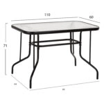 ΣΕΤ ΤΡΑΠΕΖΑΡΙΑΣ 5ΤΜΧ ADAM HM21220 ΚΑΡΕΚΛΕΣ ΜΕΤΑΛΛΙΚΕΣ & ΤΡΑΠΕΖΙ 110x60 ΜΑΥΡΟ