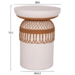 ΤΡΑΠΕΖΙ ΤΡΑΠΕΖΑΡΙΑΣ PRILEP HM18159.02 FIBER CEMENT ΛΕΥΚΟ & RATTAN--Φ60x76,5Υεκ