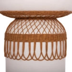 ΤΡΑΠΕΖΙ ΤΡΑΠΕΖΑΡΙΑΣ PRILEP HM18159.02 FIBER CEMENT ΛΕΥΚΟ & RATTAN--Φ60x76,5Υεκ