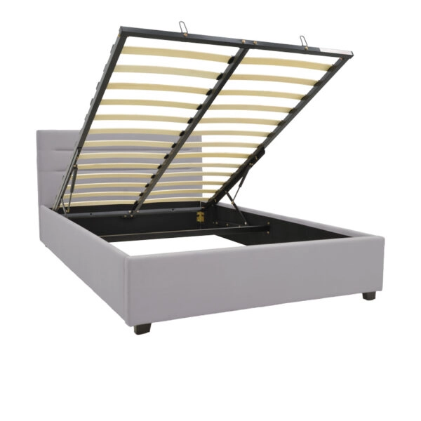 Κρεβάτι Molito  βελούδο σε γκρι απόχρωση με αποθηκευτικό χώρο120x200εκ