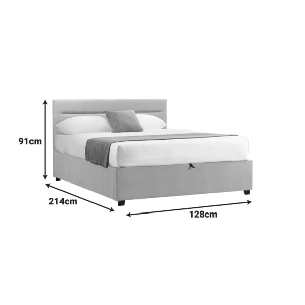 Κρεβάτι Molito  βελούδο σε γκρι απόχρωση με αποθηκευτικό χώρο120x200εκ