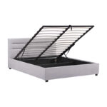 Κρεβάτι Molito  βελούδο σε γκρι απόχρωση με αποθηκευτικό χώρο150x200εκ