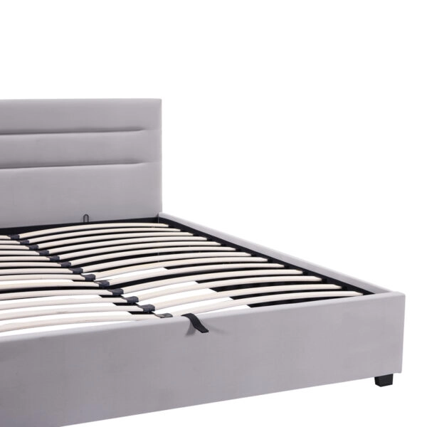 Κρεβάτι Molito  βελούδο σε γκρι απόχρωση με αποθηκευτικό χώρο150x200εκ