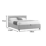 Κρεβάτι Molito  βελούδο σε γκρι απόχρωση με αποθηκευτικό χώρο150x200εκ