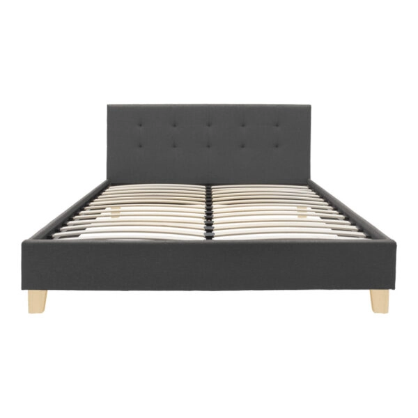 Κρεβάτι Mago ύφασμα σε ανθρακί απόχρωση με ξύλινο πόδι 160x200εκ