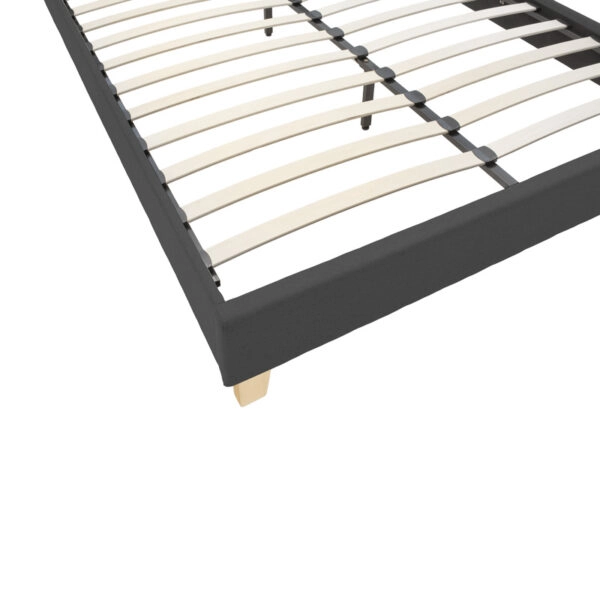 Κρεβάτι Mago ύφασμα σε ανθρακί απόχρωση με ξύλινο πόδι 160x200εκ