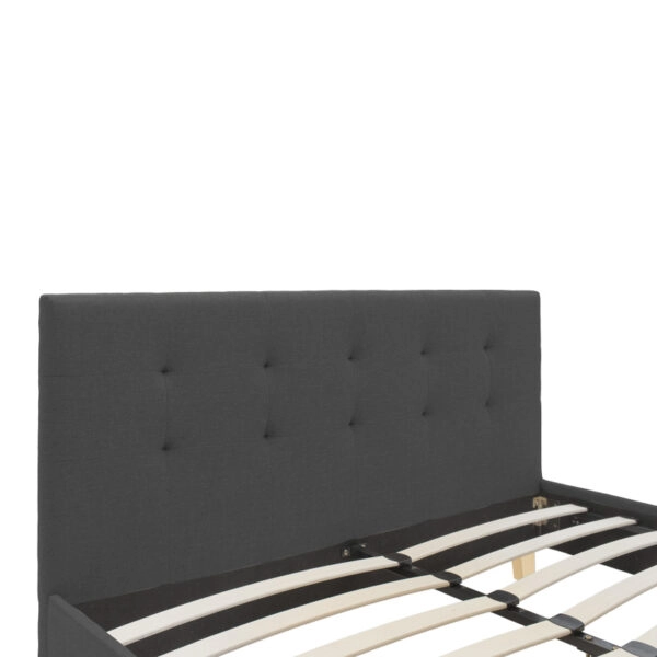 Κρεβάτι Mago ύφασμα σε ανθρακί απόχρωση με ξύλινο πόδι 160x200εκ