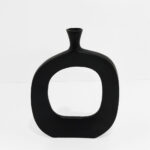 ABSTRACT OVAL ΒΑΖΟ 31x5x41 ΑΛΟΥΜΙΝΙΟ ΜΑΥΡΟ