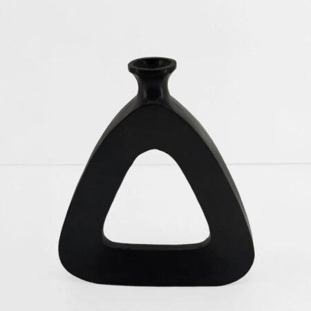 ABSTRACT TRIANGLE ΒΑΖΟ 27x5x32cm ΑΛΟΥΜΙΝΙΟ ΜΑΥΡΟ