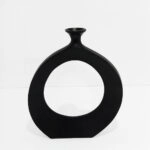 ABSTRACT CIRCLE ΒΑΖΟ 37x5x45 ΑΛΟΥΜΙΝΙΟ ΜΑΥΡΟ