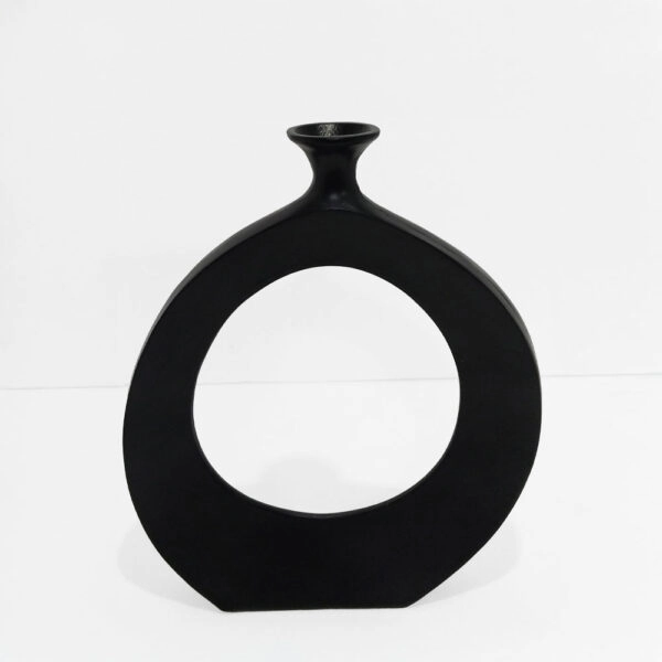 ABSTRACT CIRCLE ΒΑΖΟ 37x5x45 ΑΛΟΥΜΙΝΙΟ ΜΑΥΡΟ