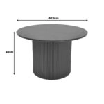 Τραπέζι σαλονιού Dovel  mdf-μεταλλο σε μαύρη απόχρωση Φ70x45εκ