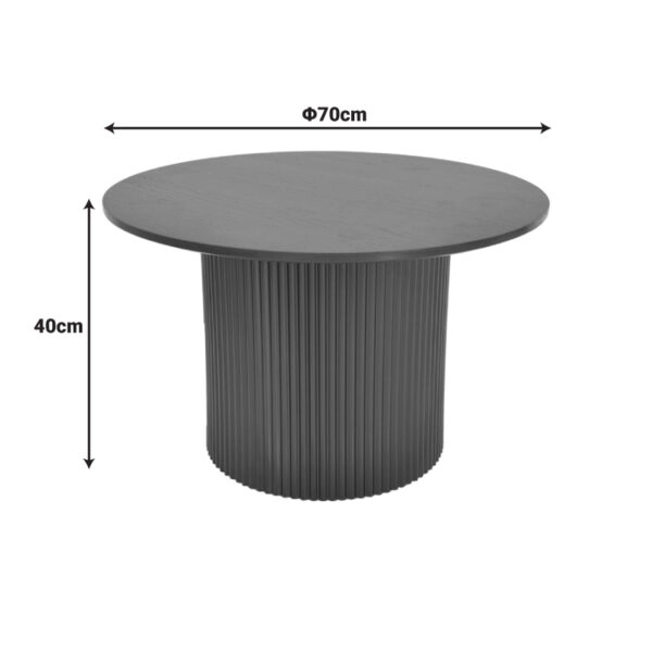 Τραπέζι σαλονιού Dovel  mdf-μεταλλο σε μαύρη απόχρωση Φ70x45εκ