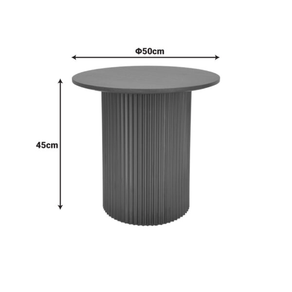 Βοηθητικό τραπέζι Dovel mdf σε sonoma -μαύρο μέταλλο Φ50x50εκ
