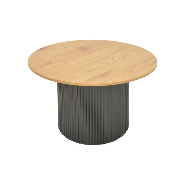 Τραπέζι σαλονιού Dovel  mdf σε sonoma-μαύρο μέταλλο Φ70x45εκ