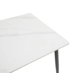 Τραπέζι Gustas  λευκό μαρμάρου sintered stone-μαύρο μέταλλο 120x80x76εκ