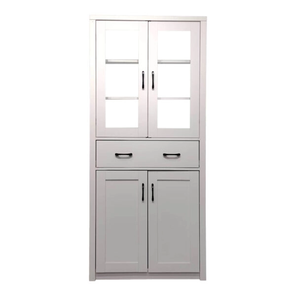 Βιτρίνα-ντουλάπα Nisso σε λευκή απόχρωση 80x40x183.5εκ