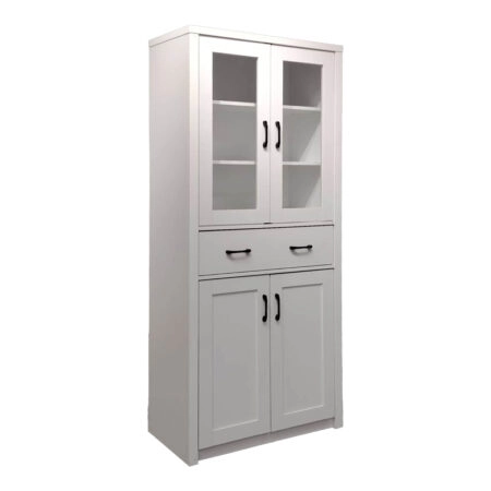 Βιτρίνα-ντουλάπα Nisso  σε λευκή απόχρωση 80x40x183.5εκ