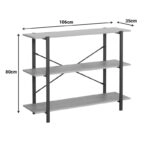 Επιδαπέδια ραφιέρα Nebranzo  σε oak απόχρωση με μαύρο μέταλλο 106x35x80εκ