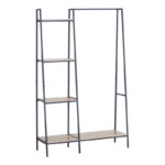 Έπιπλο εισόδου-ραφιέρα Herevy  σε oak απόχρωση με μαύρο μέταλλο 101x35x160εκ