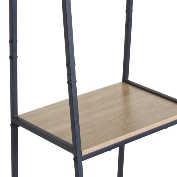 Έπιπλο εισόδου-ραφιέρα Herevy  σε oak απόχρωση με μαύρο μέταλλο 101x35x160εκ