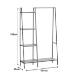 Έπιπλο εισόδου-ραφιέρα Herevy  σε oak απόχρωση με μαύρο μέταλλο 101x35x160εκ