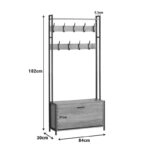 Έπιπλο εισόδου Ventoria  σε oak απόχρωση με μαύρο μέταλλο 84x30x182εκ