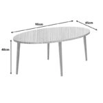 Τραπέζι σαλονιού Barton επιφάνεια σε φυσική απόχρωση με καρυδί πόδι 90x45x40εκ