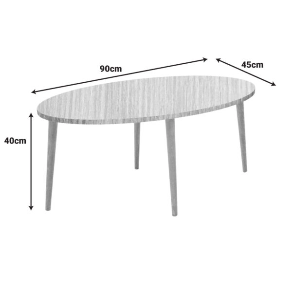 Τραπέζι σαλονιού Barton επιφάνεια σε φυσική απόχρωση με καρυδί πόδι 90x45x40εκ