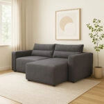 Silver Γωνιακός Καναπές Κρεβάτι με Αναστρέψιμη Γωνία Γκρι 245x148x94cm