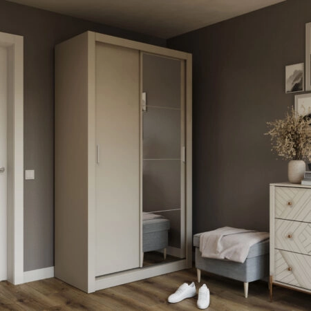 Ντουλάπα Linea Cashmere με καθρέφτη 120x60x215cm