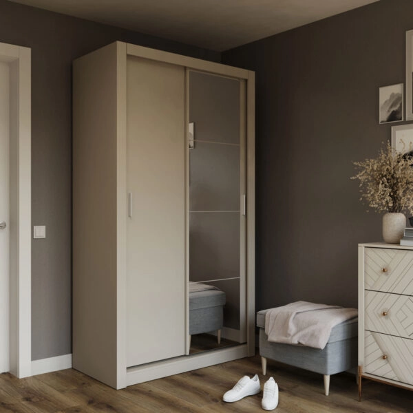 Ντουλάπα Linea Cashmere με καθρέφτη 120x60x215cm