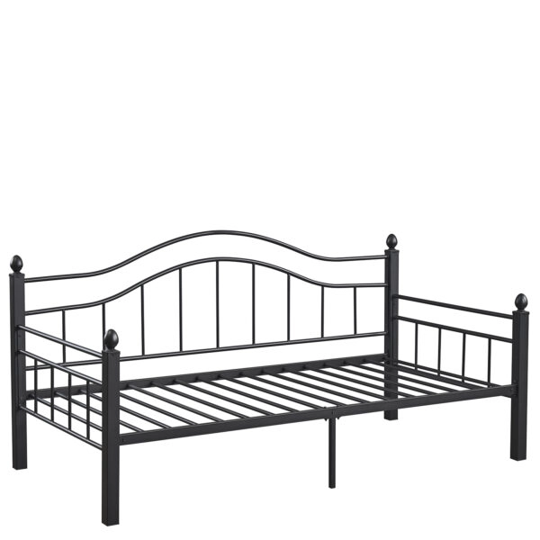 Καναπές Κρεβάτι ArteLibre PECOS Μαύρο Μέταλλο Για Στρώμα 90x190cm