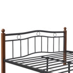 Κρεβάτι Ημίδιπλο ArteLibre ARROWHEAD Μαύρο/Καρυδί Μέταλλο Για Στρώμα 120x200cm