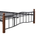 Κρεβάτι Ημίδιπλο ArteLibre ARROWHEAD Μαύρο/Καρυδί Μέταλλο Για Στρώμα 120x200cm