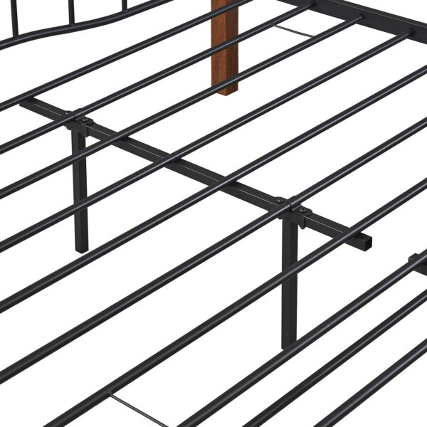 Κρεβάτι Ημίδιπλο ArteLibre ARROWHEAD Μαύρο/Καρυδί Μέταλλο Για Στρώμα 120x200cm