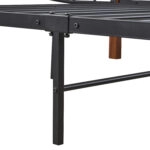 Κρεβάτι Ημίδιπλο ArteLibre ARROWHEAD Μαύρο/Καρυδί Μέταλλο Για Στρώμα 120x200cm