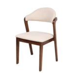 Καρέκλα Τραπεζαρίας ArteLibre ISMENE Μπεζ/Καρυδί Ξύλο/Ύφασμα 52.5x56x83cm