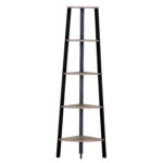 Βιβλιοθήκη ArteLibre PENDRYN Δρυς/Μαύρο Μοριοσανίδα/Μέταλλο 53.4x37.8x160.3cm