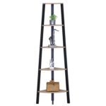 Βιβλιοθήκη ArteLibre PENDRYN Δρυς/Μαύρο Μοριοσανίδα/Μέταλλο 53.4x37.8x160.3cm