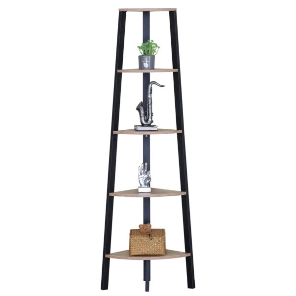 Βιβλιοθήκη ArteLibre PENDRYN Δρυς/Μαύρο Μοριοσανίδα/Μέταλλο 53.4x37.8x160.3cm