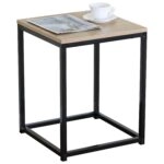 Βοηθητικό Τραπεζάκι ArteLibre QUENLEY Δρυς/Μαύρο Μοριοσανίδα/Μέταλλο 40x40x50.1cm