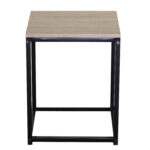 Βοηθητικό Τραπεζάκι ArteLibre QUENLEY Δρυς/Μαύρο Μοριοσανίδα/Μέταλλο 40x40x50.1cm