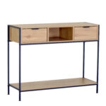 Κονσόλα ArteLibre WEXLEY Δρυς/Μαύρο Μοριοσανίδα/Μέταλλο 100x35x80cm