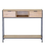 Κονσόλα ArteLibre WEXLEY Δρυς/Μαύρο Μοριοσανίδα/Μέταλλο 100x35x80cm