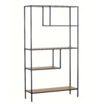 Βιβλιοθήκη ArteLibre YARWOOD Δρυς/Μαύρο Μοριοσανίδα/Μέταλλο 100x33x178cm