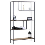 Βιβλιοθήκη ArteLibre YARWOOD Δρυς/Μαύρο Μοριοσανίδα/Μέταλλο 100x33x178cm